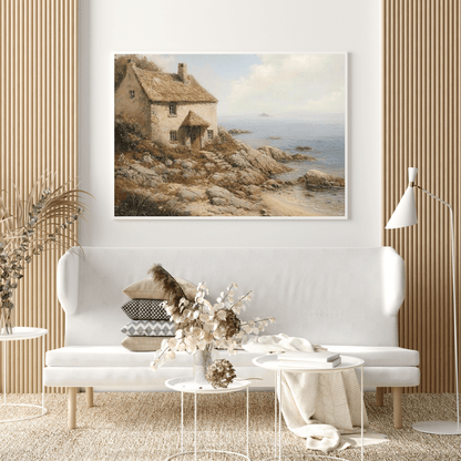 Serene Coastal Cottage - Landscape Wall Art - Aestheticanvas