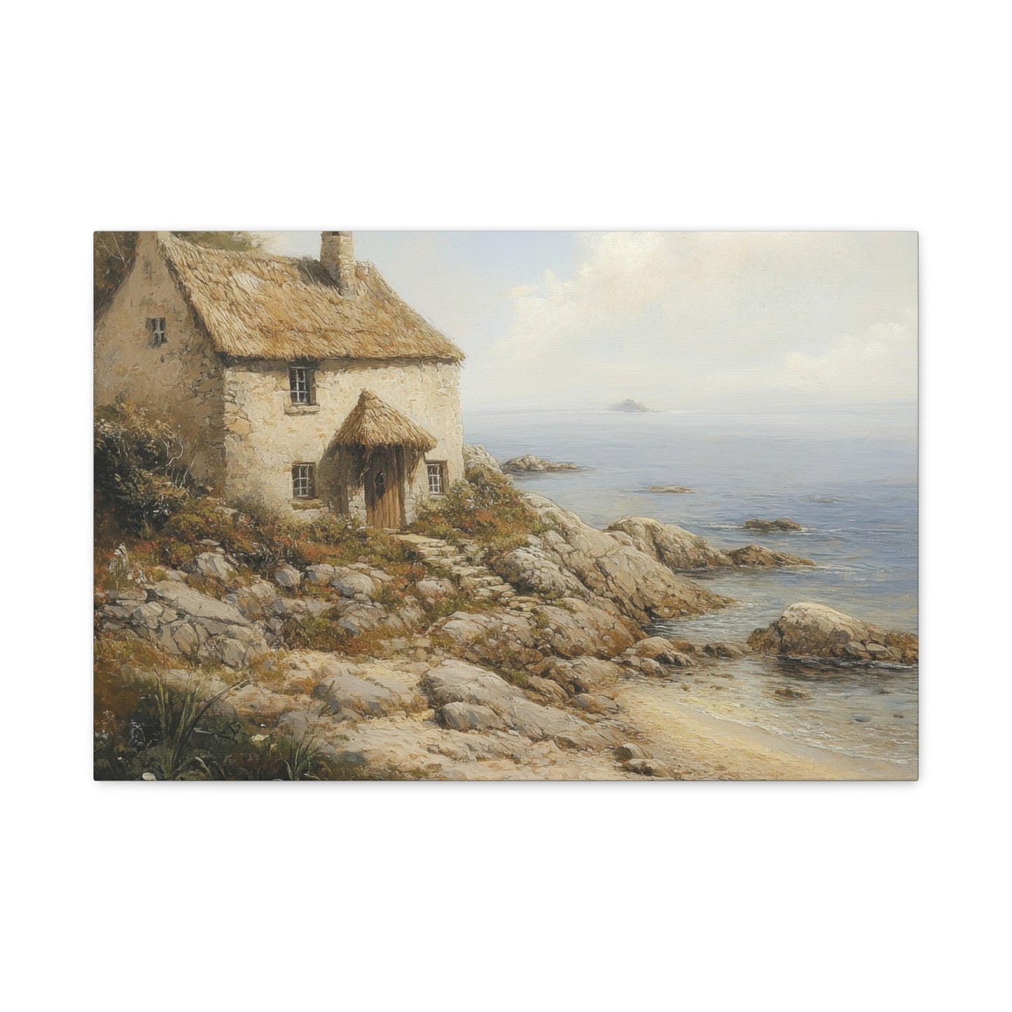 Serene Coastal Cottage - Landscape Wall Art - Aestheticanvas