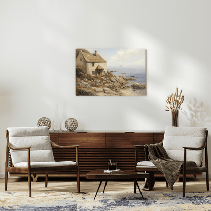 Serene Coastal Cottage - Landscape Wall Art - Aestheticanvas