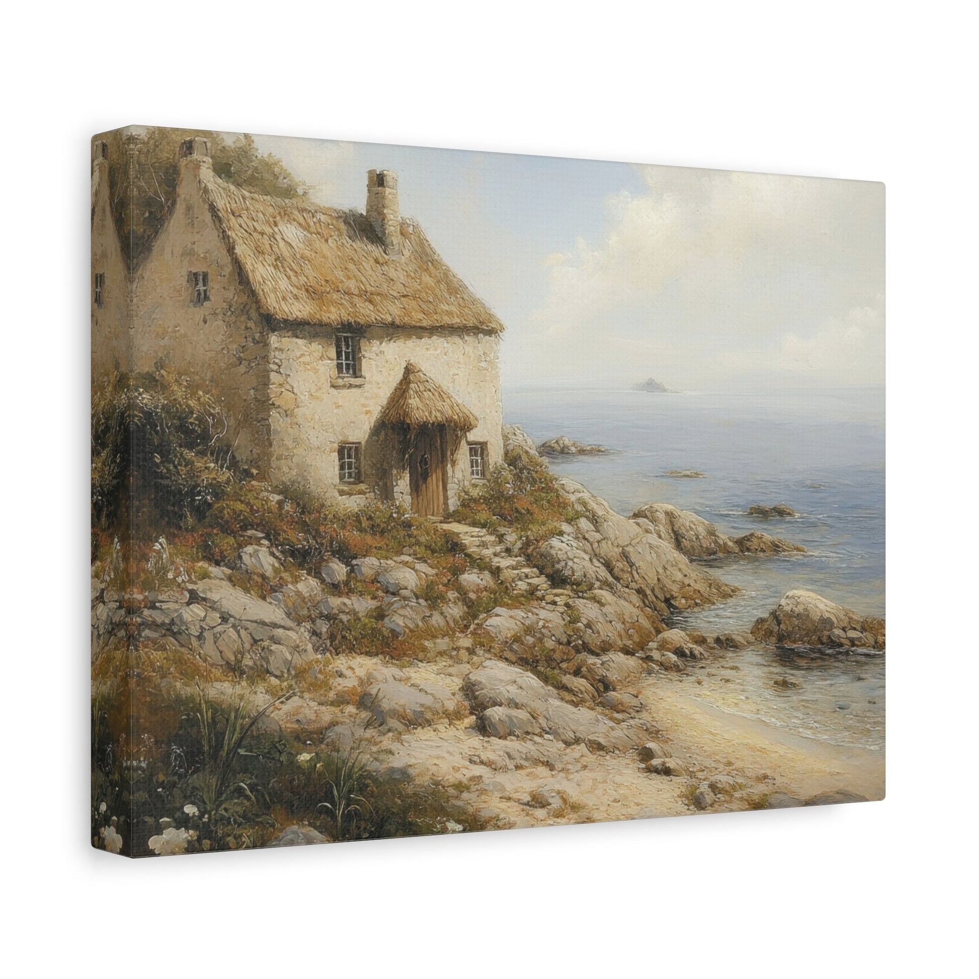 Serene Coastal Cottage - Landscape Wall Art - Aestheticanvas