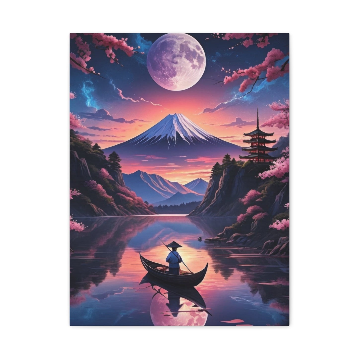 Serene Japanese Landscape with Cherry Blossoms - Limited Wall Art - Aestheticanvas