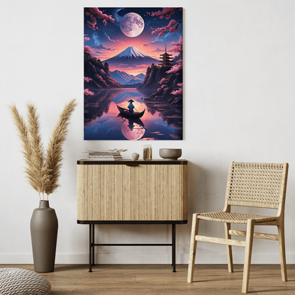 Serene Japanese Landscape with Cherry Blossoms - Limited Wall Art - Aestheticanvas