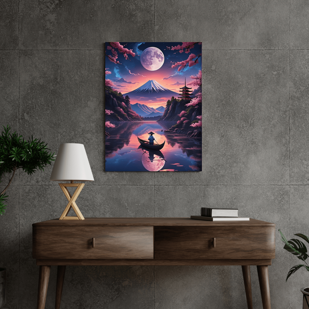 Serene Japanese Landscape with Cherry Blossoms - Limited Wall Art - Aestheticanvas