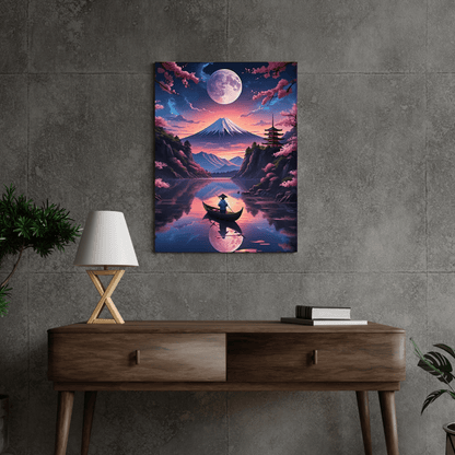 Serene Japanese Landscape with Cherry Blossoms - Limited Wall Art - Aestheticanvas