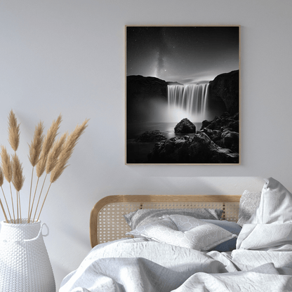 Serene Midnight Falls - Nature Wall Art - Aestheticanvas