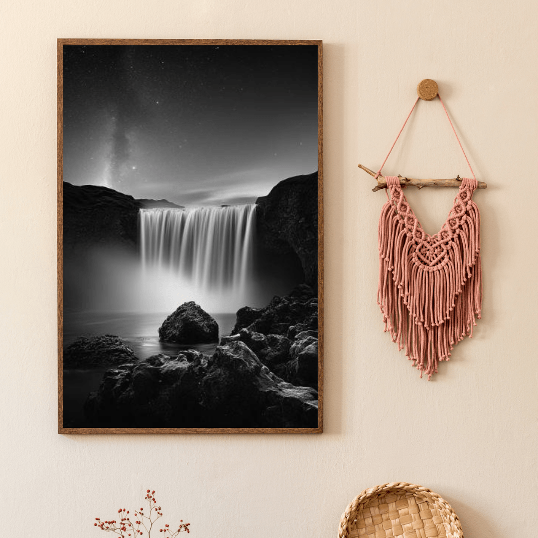 Serene Midnight Falls - Nature Wall Art - Aestheticanvas