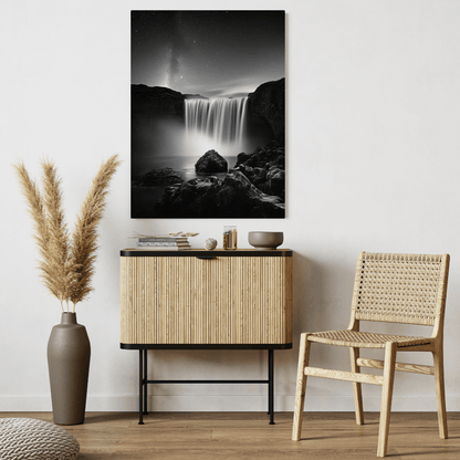 Serene Midnight Falls - Nature Wall Art - Aestheticanvas