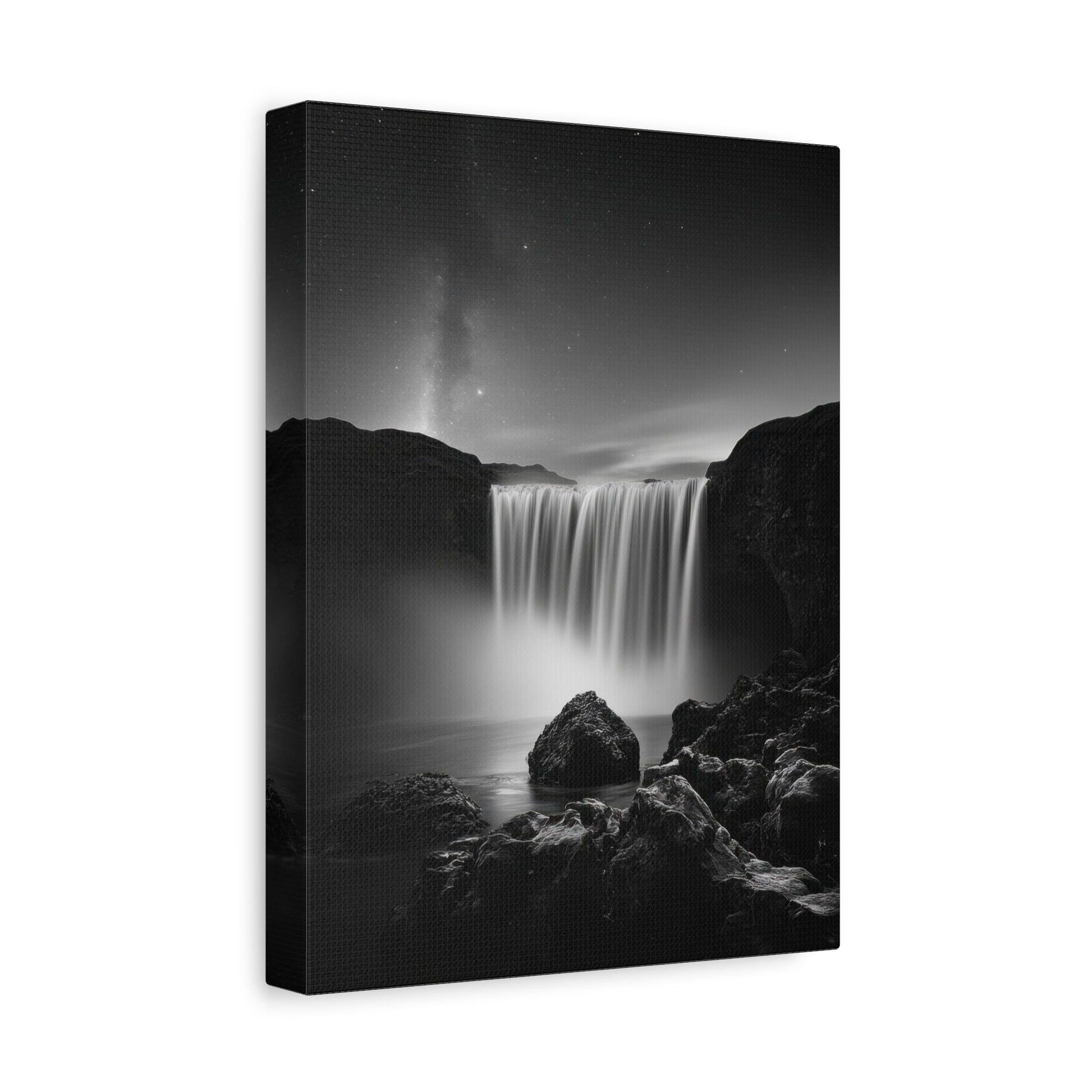 Serene Midnight Falls - Nature Wall Art - Aestheticanvas