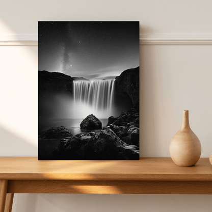 Serene Midnight Falls - Nature Wall Art - Aestheticanvas