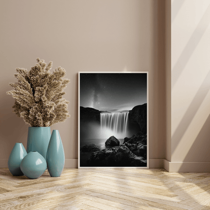 Serene Midnight Falls - Nature Wall Art - Aestheticanvas