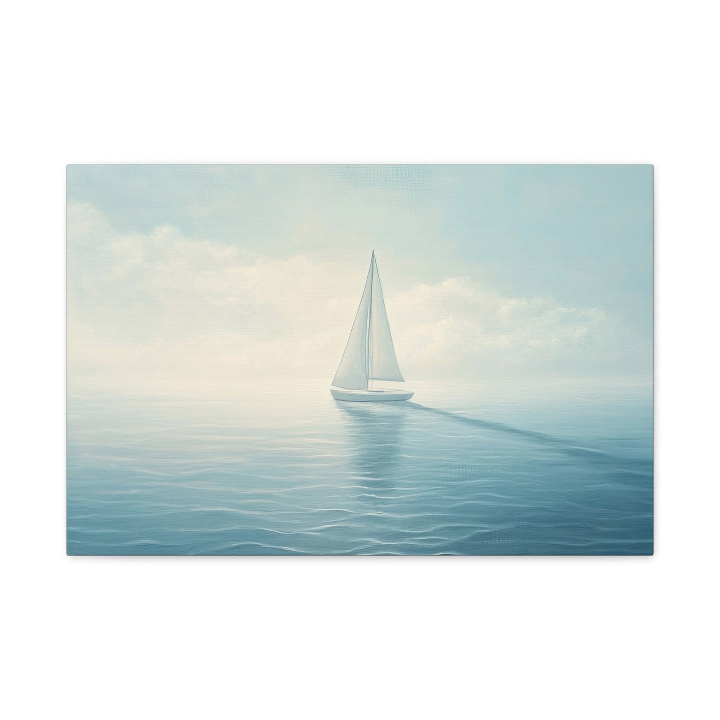 Serene Sailboat on Calm Sea - Nautical Wall Art - Aestheticanvas