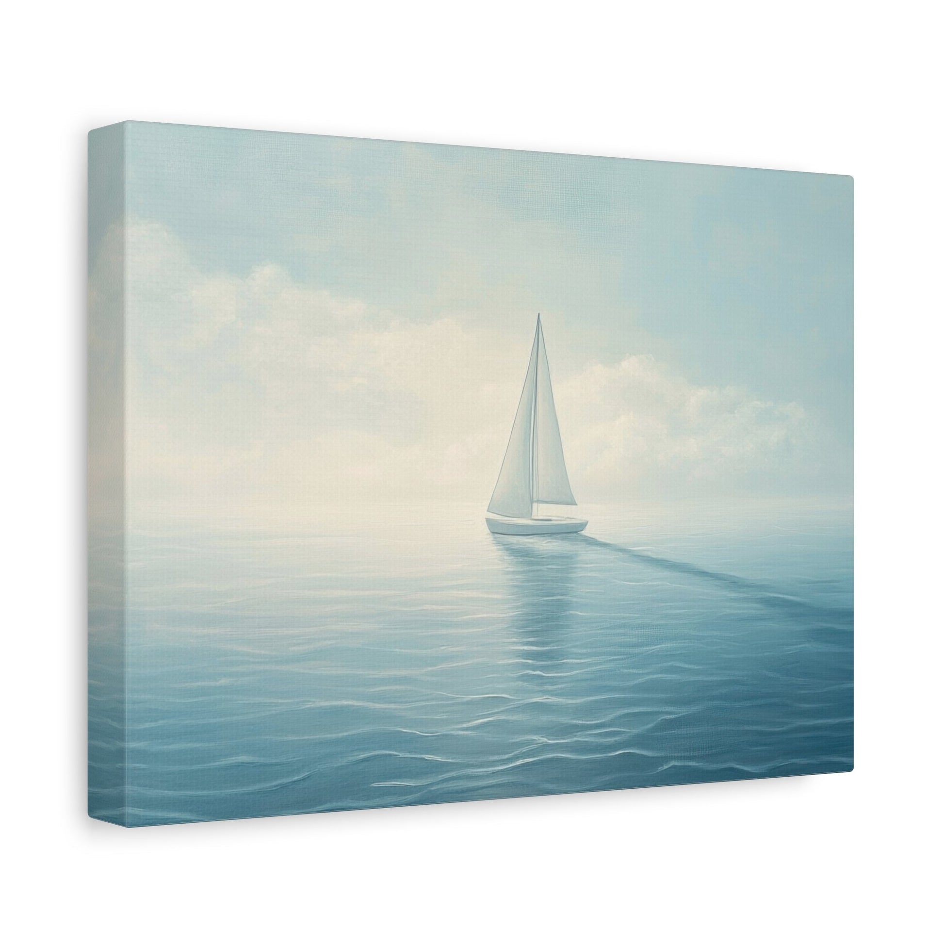 Serene Sailboat on Calm Sea - Nautical Wall Art - Aestheticanvas