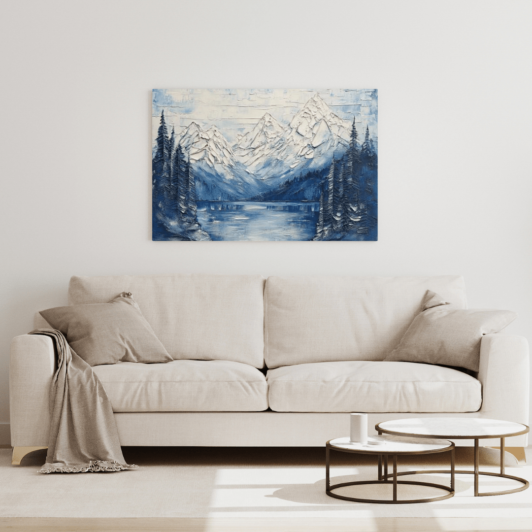 Serene Snow - Capped Vista - Landscape Wall Art - Aestheticanvas