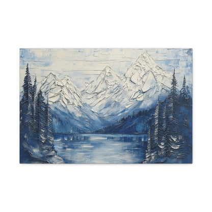 Serene Snow - Capped Vista - Landscape Wall Art - Aestheticanvas