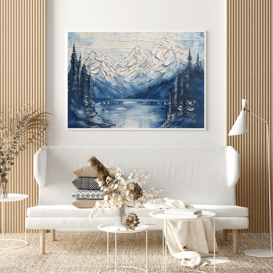 Serene Snow - Capped Vista - Landscape Wall Art - Aestheticanvas