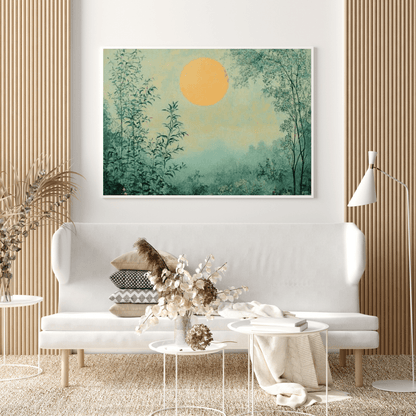 Serene Sunrise Landscape - Nature Wall Art - Aestheticanvas