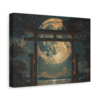 Serene Torii under Moonlight - Japanese Wall Art - Aestheticanvas