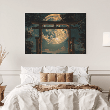 Serene Torii under Moonlight - Japanese Wall Art - Aestheticanvas