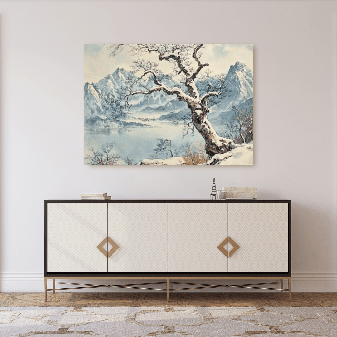 Serene Winter Landscape - Nature Wall Art - Aestheticanvas