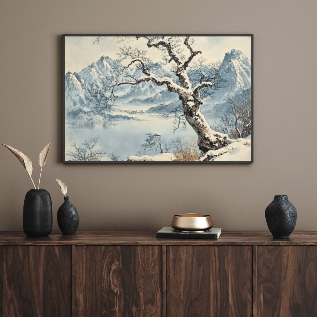 Serene Winter Landscape - Nature Wall Art - Aestheticanvas