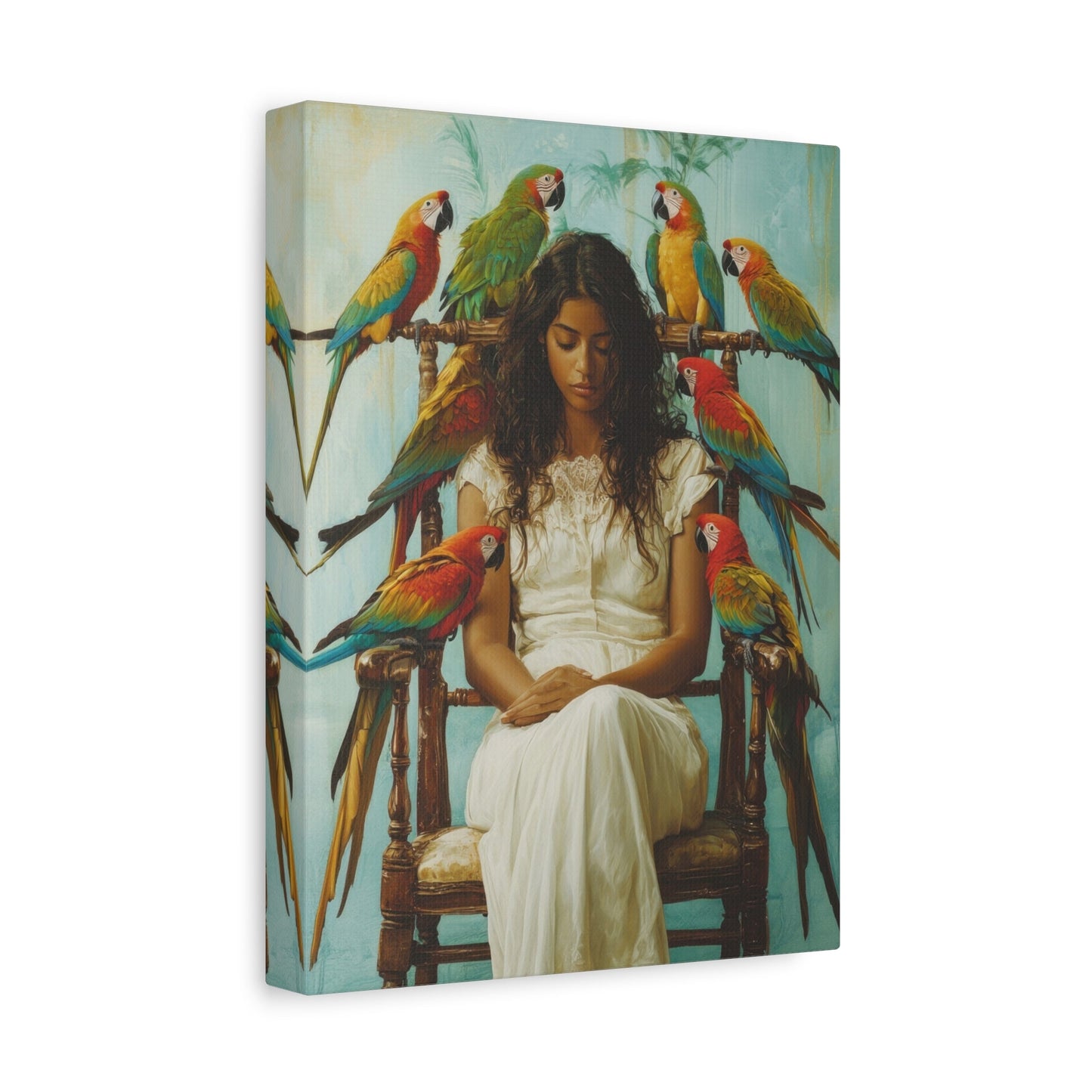 Serenity & Beauty with Macaws - Portrait Wall Art - Aestheticanvas