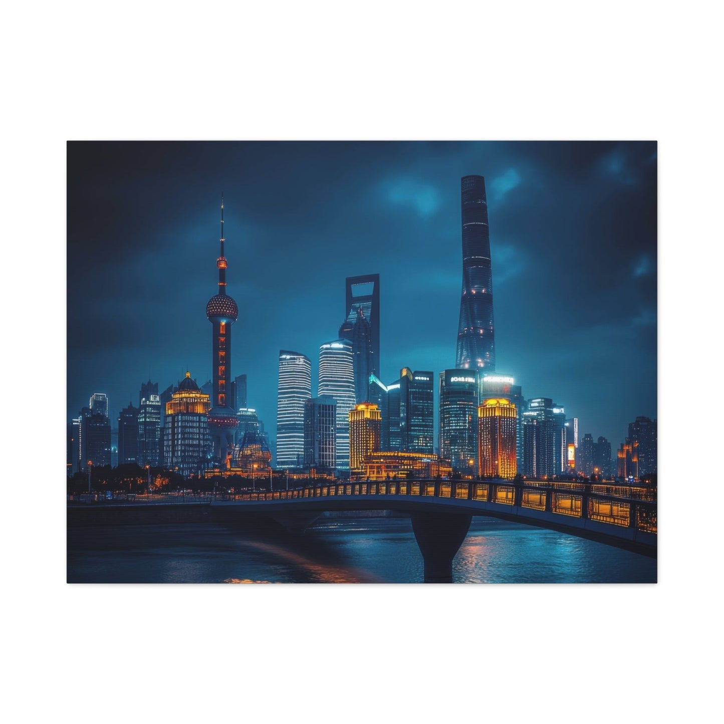 Shanghai Nightlights - Cityscape Wall Art - Aestheticanvas