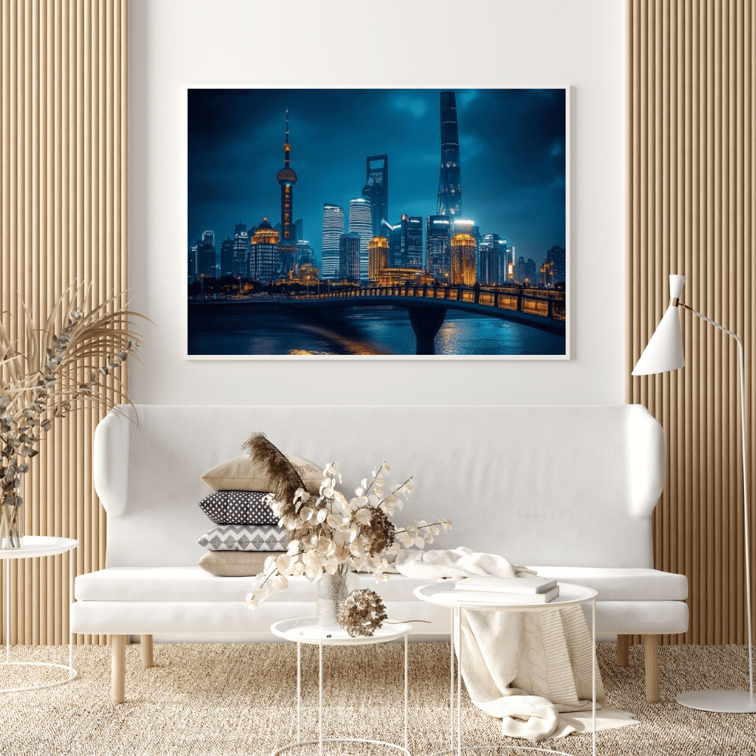 Shanghai Nightlights - Cityscape Wall Art - Aestheticanvas