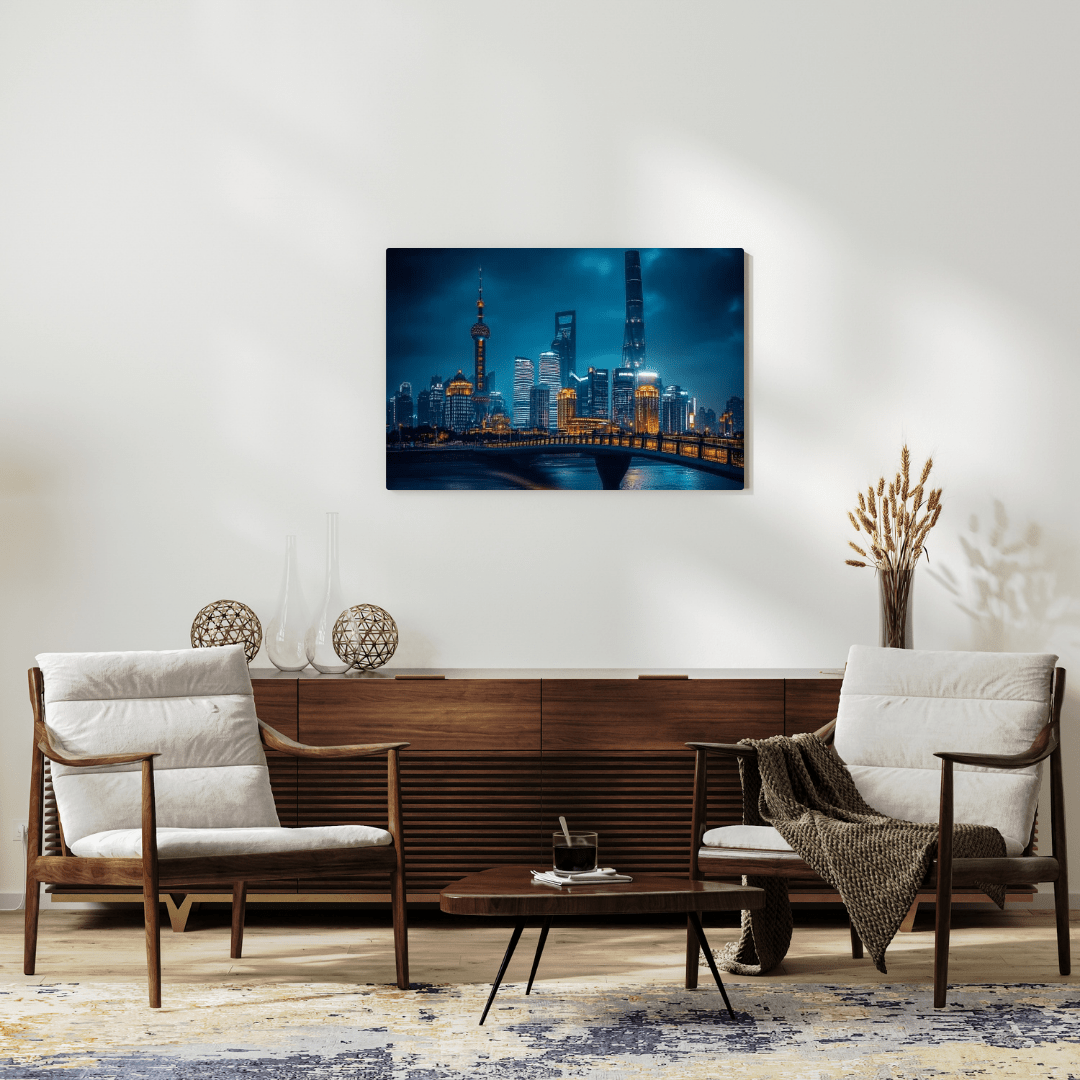 Shanghai Nightlights - Cityscape Wall Art - Aestheticanvas