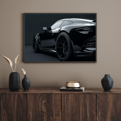 Sleek Black High - Performance - Car Wall Art - Aestheticanvas