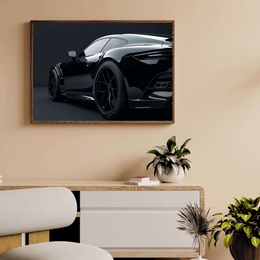 Sleek Black High - Performance - Car Wall Art - Aestheticanvas