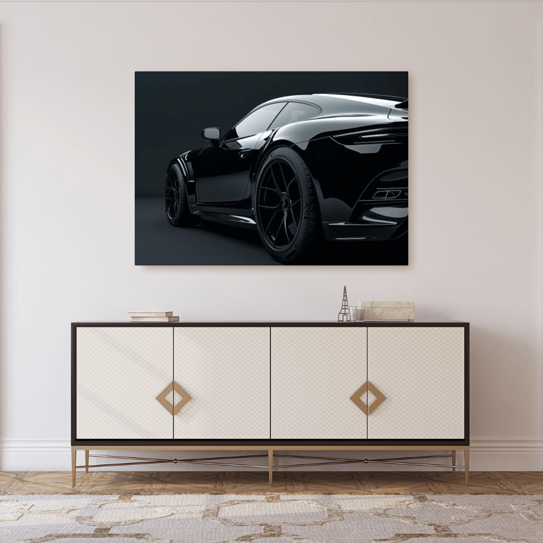 Sleek Black High - Performance - Car Wall Art - Aestheticanvas