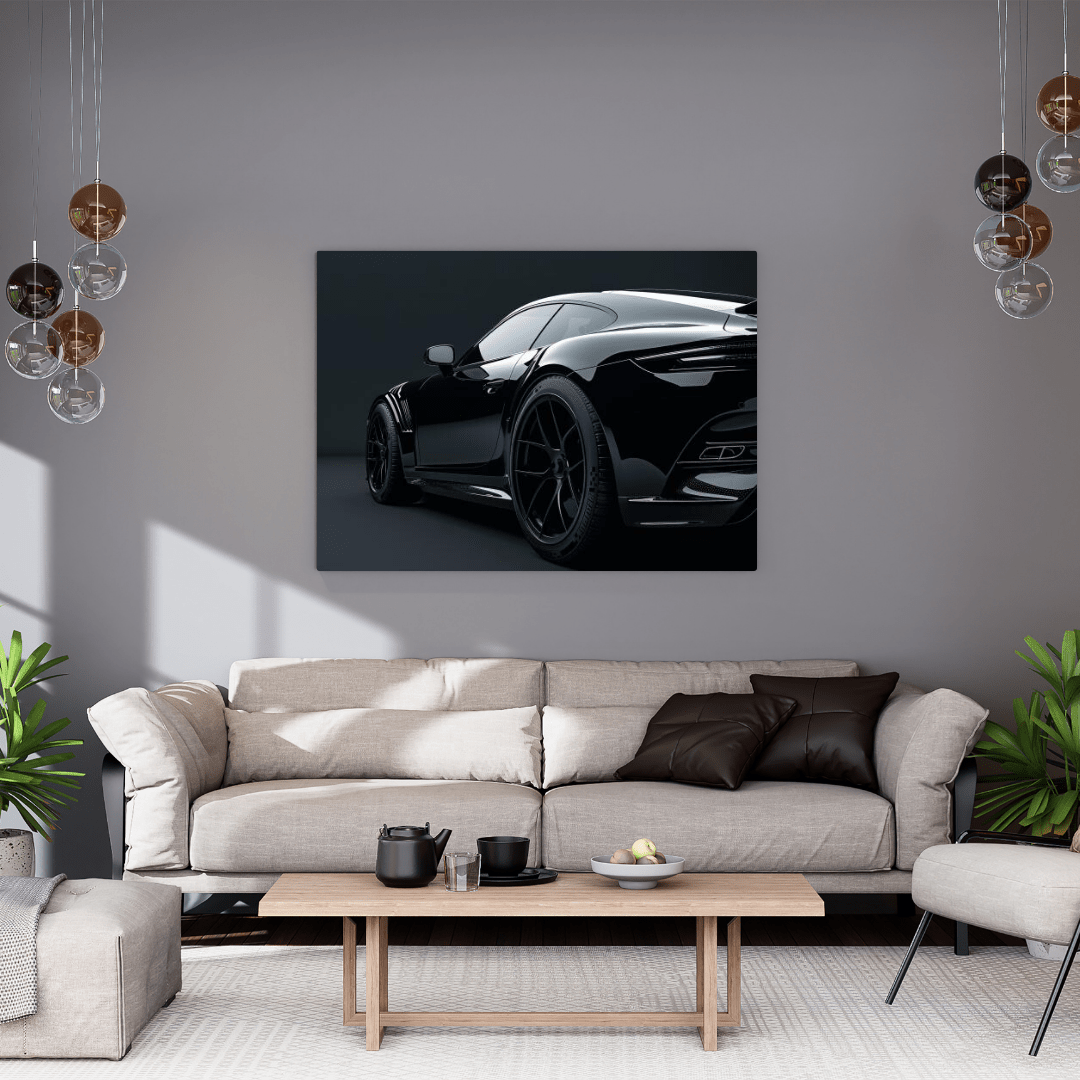 Sleek Black High - Performance - Car Wall Art - Aestheticanvas