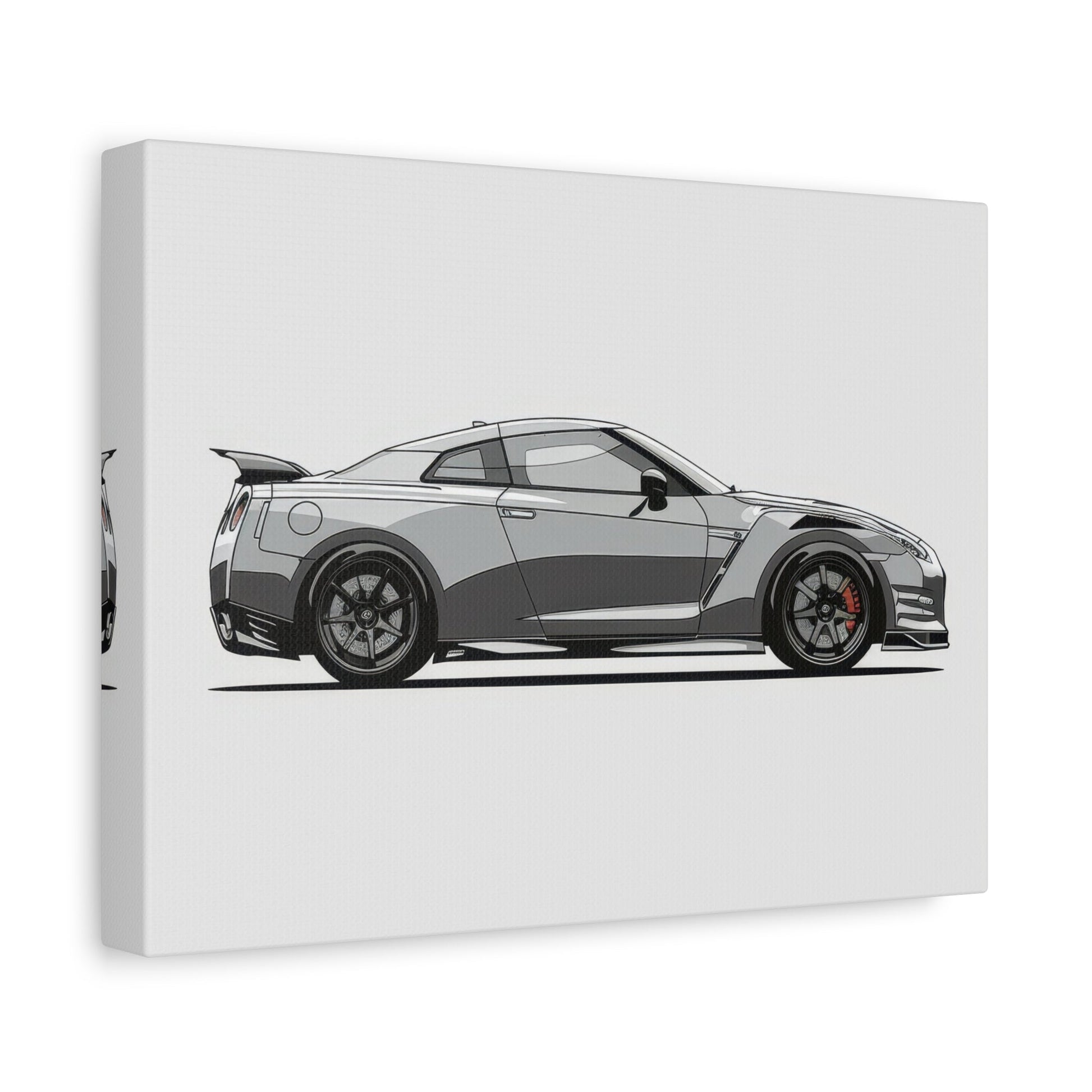 Sleek Grey Nissan GT - R Beast - Car Wall Art - Aestheticanvas