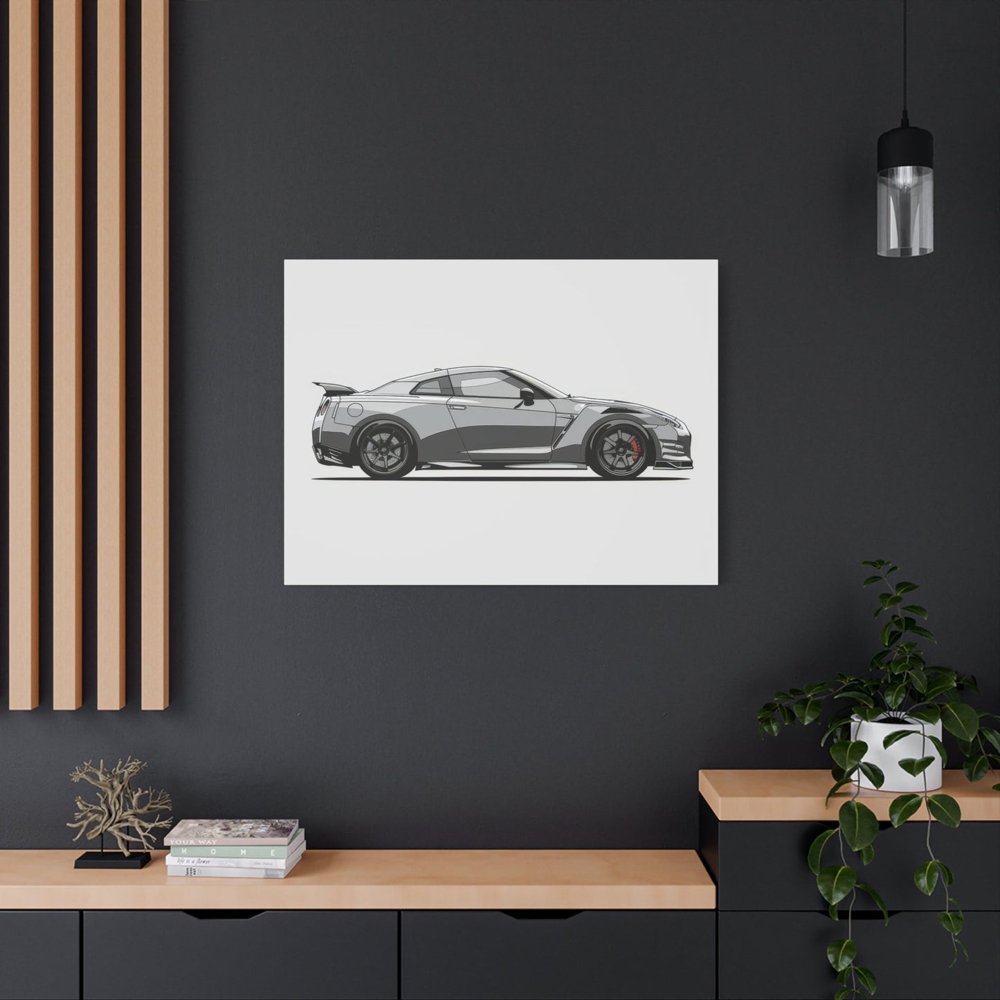 Sleek Grey Nissan GT - R Beast - Car Wall Art - Aestheticanvas