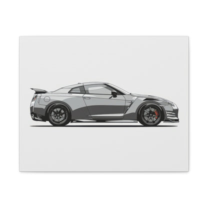 Sleek Grey Nissan GT - R Beast - Car Wall Art - Aestheticanvas