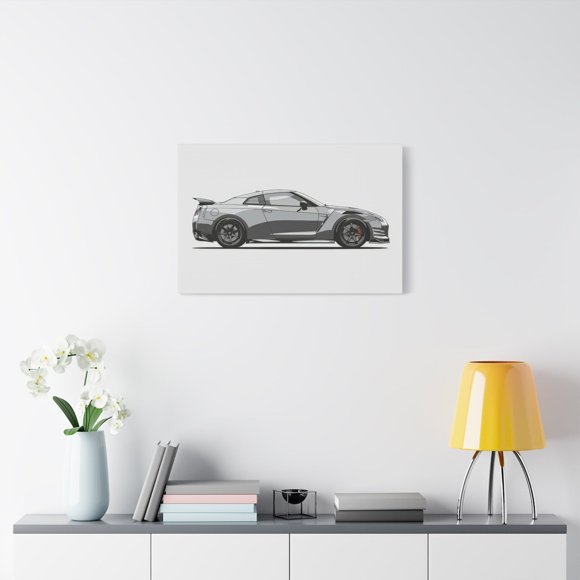 Sleek Grey Nissan GT - R Beast - Car Wall Art - Aestheticanvas