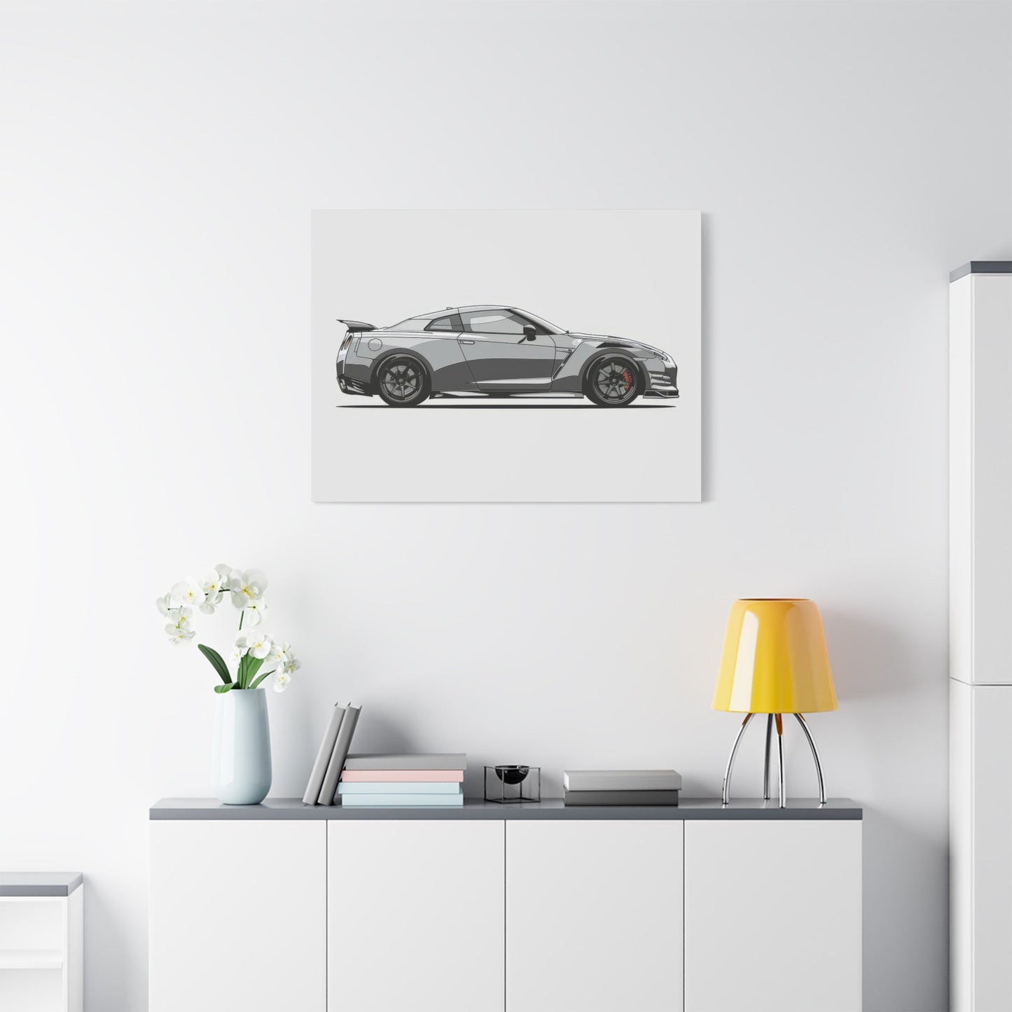 Sleek Grey Nissan GT - R Beast - Car Wall Art - Aestheticanvas