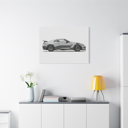 Sleek Grey Nissan GT - R Beast - Car Wall Art - Aestheticanvas