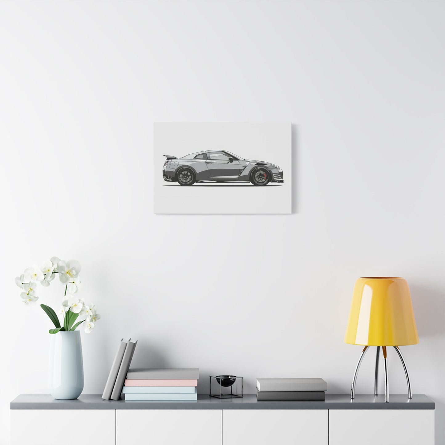 Sleek Grey Nissan GT - R Beast - Car Wall Art - Aestheticanvas