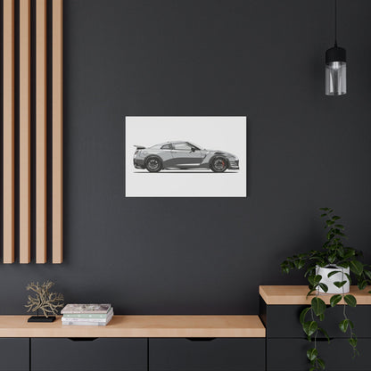 Sleek Grey Nissan GT - R Beast - Car Wall Art - Aestheticanvas