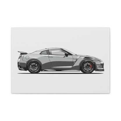 Sleek Grey Nissan GT - R Beast - Car Wall Art - Aestheticanvas