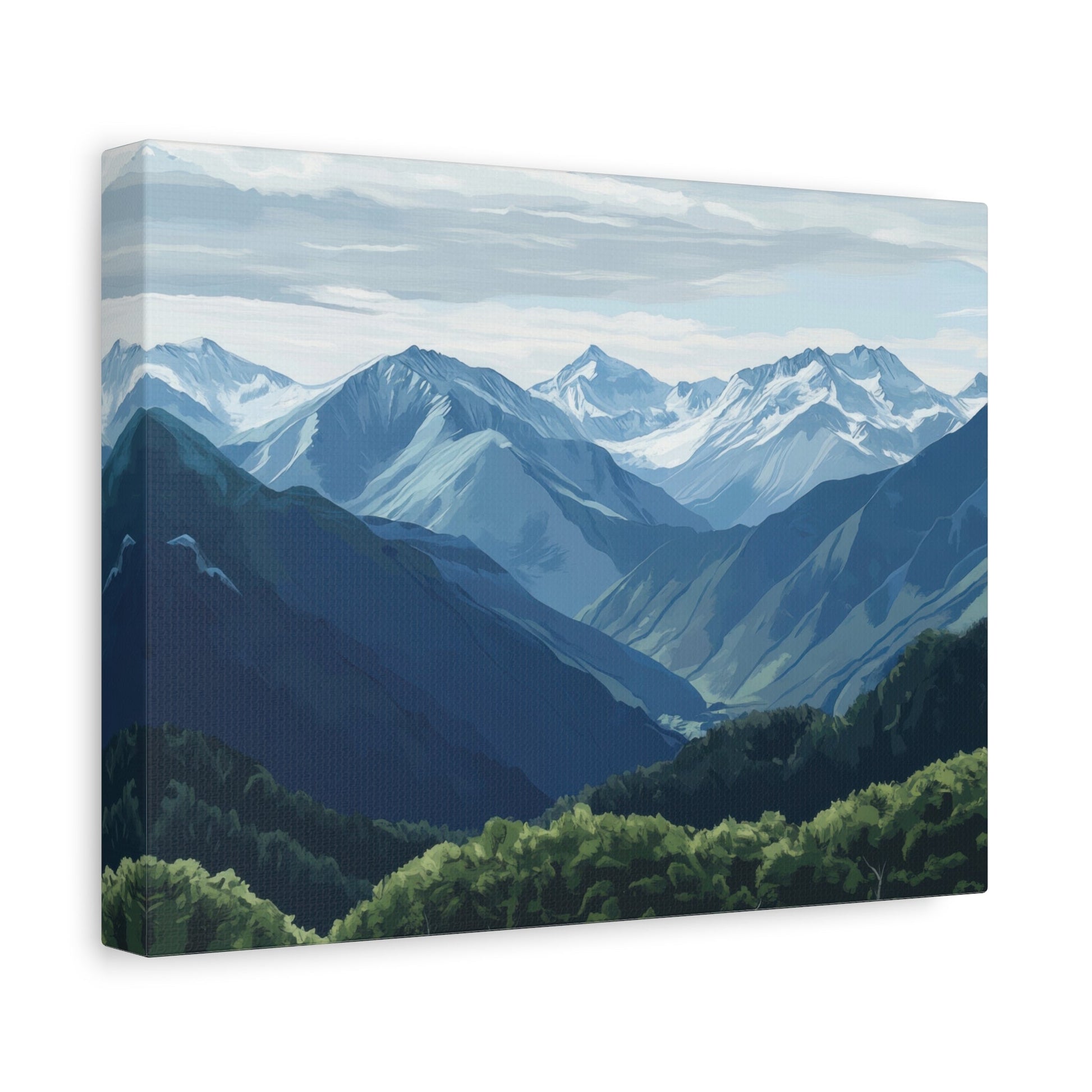 Snowy Mountains Vista - Landscape Wall Art - Aestheticanvas