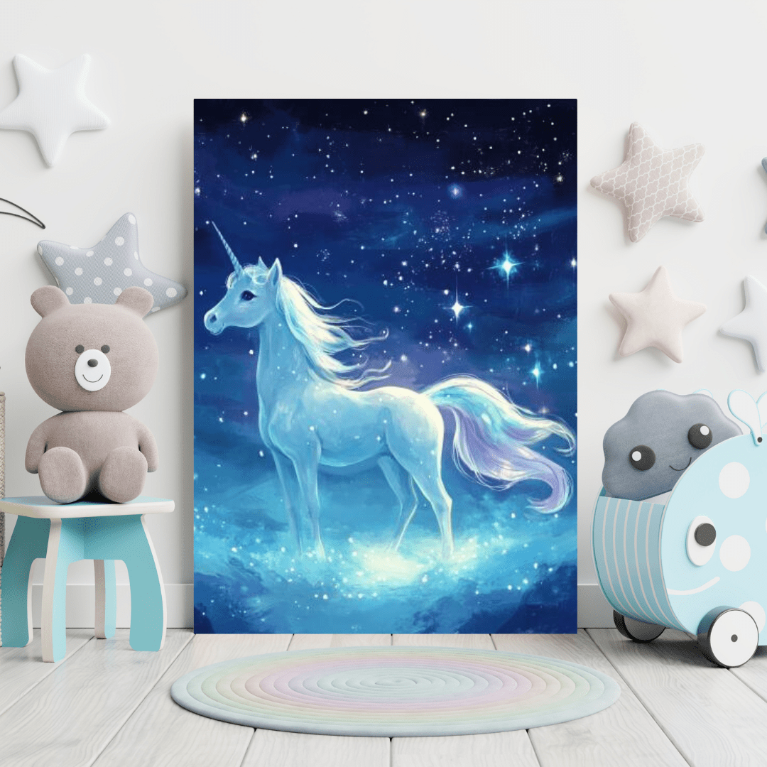 Starlight Unicorn - Kids Wall Art - Aestheticanvas