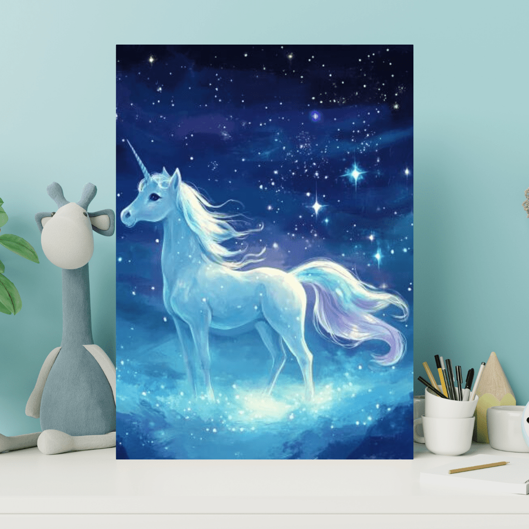 Starlight Unicorn - Kids Wall Art - Aestheticanvas