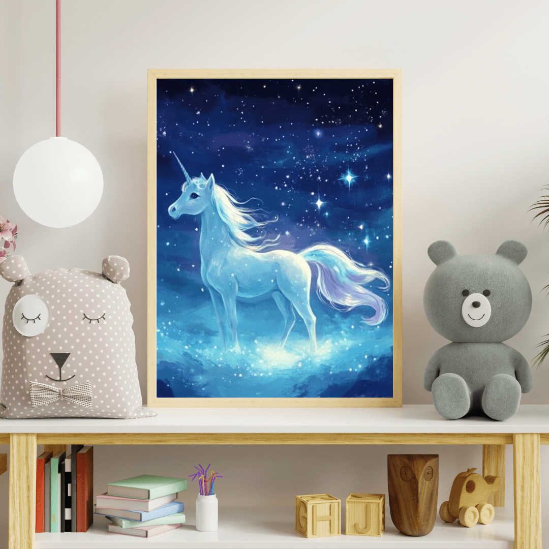 Starlight Unicorn - Kids Wall Art - Aestheticanvas