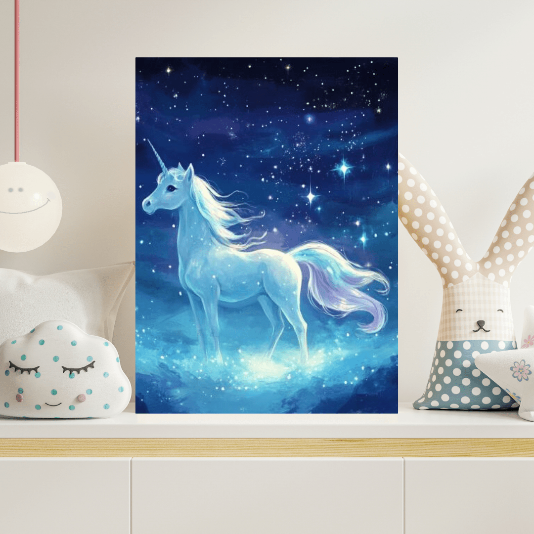 Starlight Unicorn - Kids Wall Art - Aestheticanvas