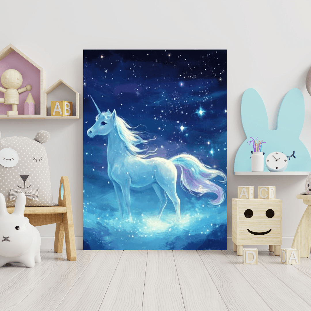 Starlight Unicorn - Kids Wall Art - Aestheticanvas