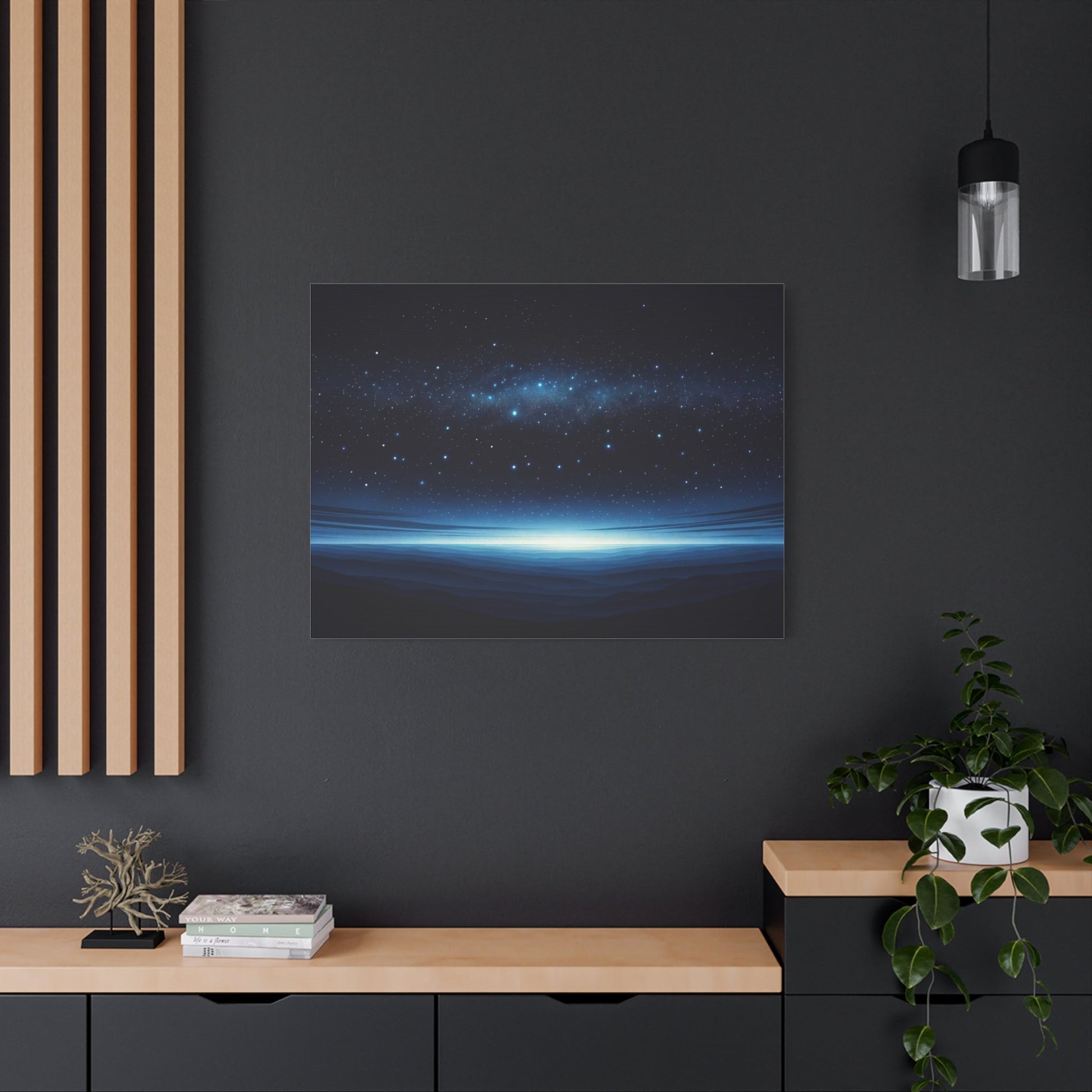 Starry Horizon Nightscape - Astral Wall Art - Aestheticanvas