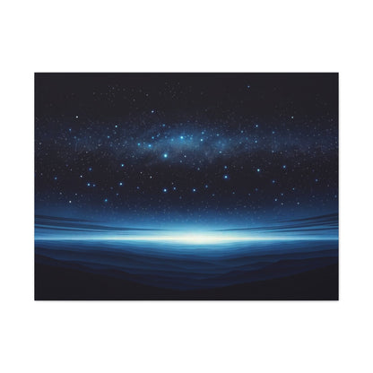 Starry Horizon Nightscape - Astral Wall Art - Aestheticanvas