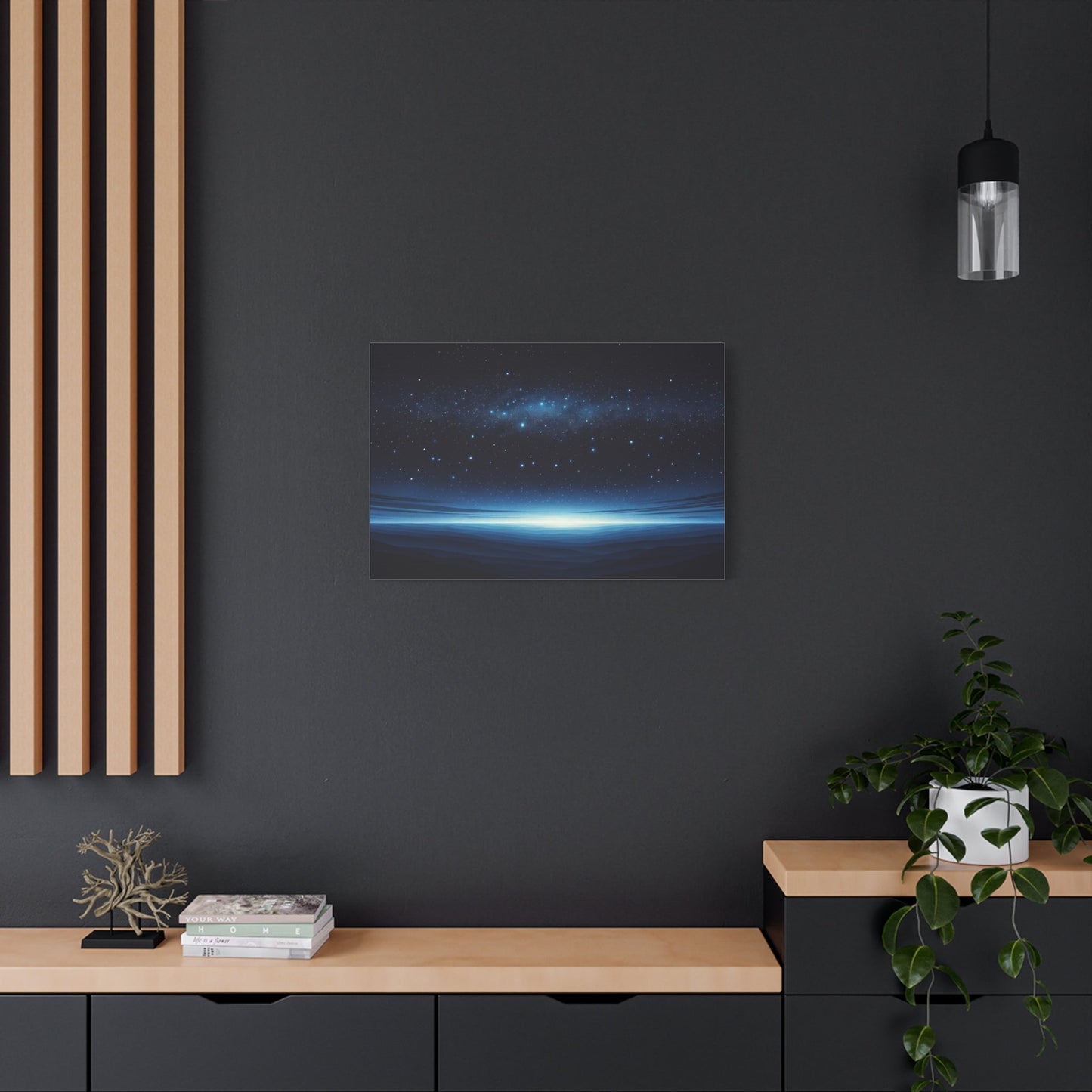 Starry Horizon Nightscape - Astral Wall Art - Aestheticanvas